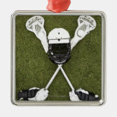 Lacrossestöcke, Handschuhe, Bälle und Ornament Aus Metall (Vorne)