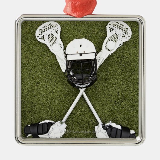Lacrossestöcke, Handschuhe, Bälle und Ornament Aus Metall (Vorne)