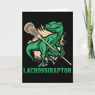 Lacrossiraptor Lacrosse-Spieler Lax Liebhaber Spor Karte