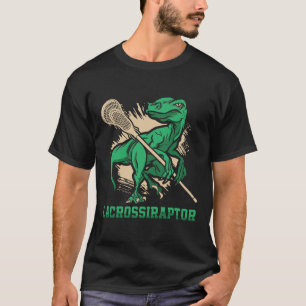 Lacrossiraptor Lacrosse-Spieler Lax Liebhaber Spor T-Shirt