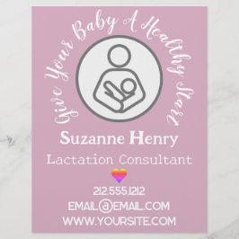 Lactation Consultant Breastfeeding Rainbow Pink Flyer