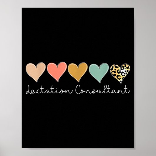 Lactation Consultant Leopard Heart, Valentines Day Poster (Vorne)