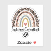 Lactation Consultant Leopard Rainbow Breastfeeding Aufkleber (Blatt)