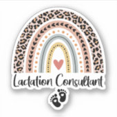 Lactation Consultant Leopard Rainbow Breastfeeding Aufkleber (Vorderseite)