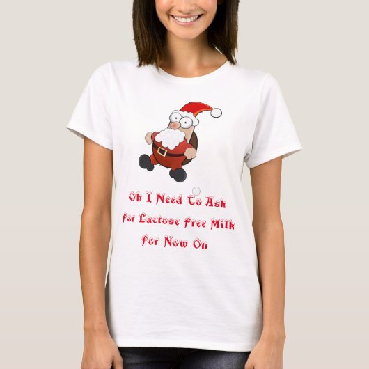 Lactose Free Milk Santa T-Shirt (Vorderseite)