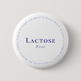 Lactose-Free Request Badge, White - Navy Button