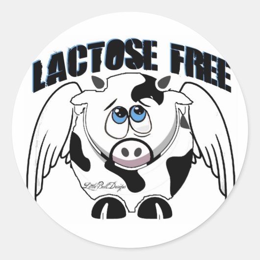 Lactose-freie Kuh Runder Aufkleber (Vorderseite)