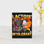 Lactose Intolerant Silly Cat Meme Funny Saying Cat Karte (Gelbe Blume)