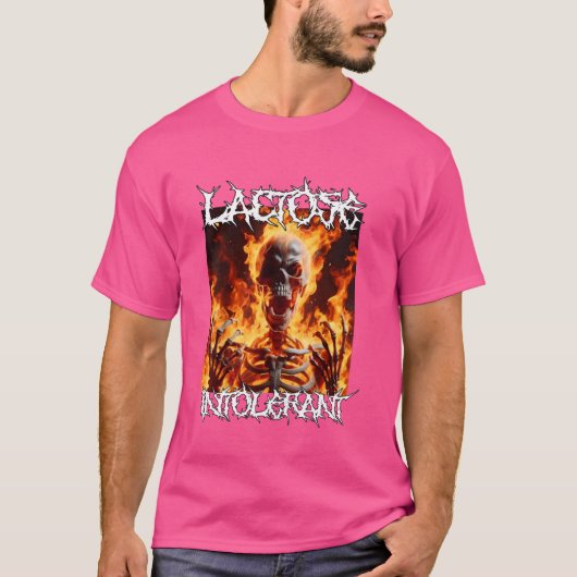 Lactose Intoleranz Funny Cringe Hard Skeleton Meme T-Shirt (Vorderseite)