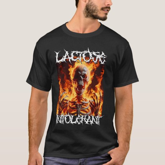 Lactose Intoleranz Funny Cringe Hard Skeleton Meme T-Shirt (Vorderseite)