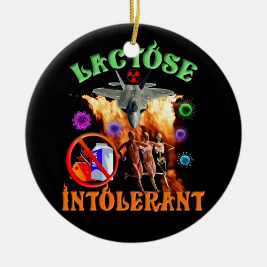 Lactose-Intoleranz Ironisch-Sarcastic Halloween Cr Keramik Ornament (Vorne)