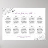 Lacy 10 Table Wedding Seating Chart White Lavender Poster (Vorne)
