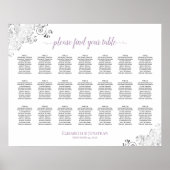 Lacy 21 Table Wedding Seating Chart White Lavender Poster (Vorne)
