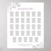Lacy 29 Table Wedding Seating Chart Lavendel Weiß Poster (Vorne)