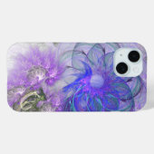 Lacy Abstrakte Blume Lila Blue Digital Art Case-Mate iPhone Hülle (Rückseite (Horizontal))
