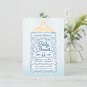 Lacy Baby Boy Dusche Einladung (Stehend Vorderseite)