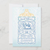 Lacy Baby Boy Dusche Einladung (Vorderseite)