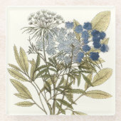 Lacy-Blätter - Blume und Grünflächen Glasuntersetzer (Vorderseite)