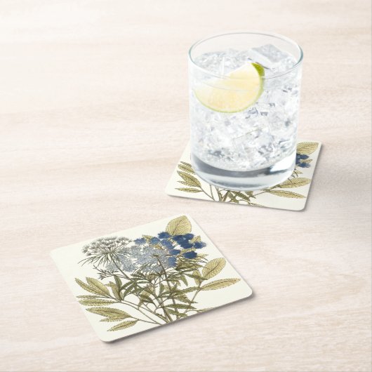 Lacy-Blätter - Blume und Grünflächen Rechteckiger Pappuntersetzer (Vor Ort)