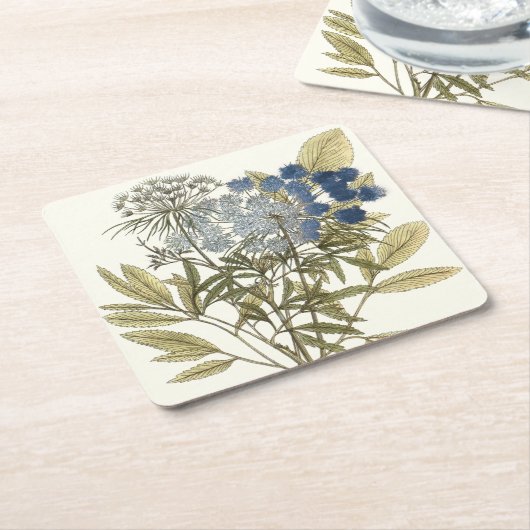 Lacy-Blätter - Blume und Grünflächen Rechteckiger Pappuntersetzer (angewinkelt)