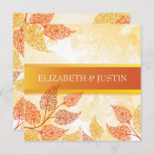 Lacy Blätter Hochzeit im Herbst Einladung (Vorne/Hinten)