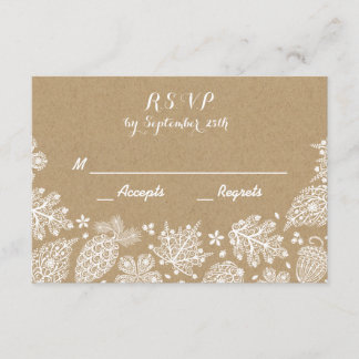 Lacy-Blätter Hochzeit im Herbst RSVP-Karte RSVP Karte