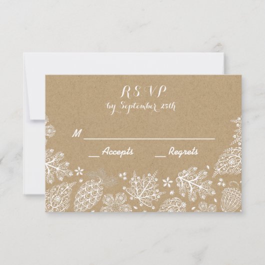 Lacy-Blätter Hochzeit im Herbst RSVP-Karte RSVP Karte (Vorderseite)