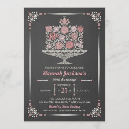 Lacy Blume Geburtstag Chalkboard Einladung 12x18