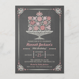 Lacy Blume Geburtstagskateboard Einladung