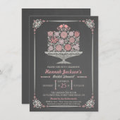 Lacy Blumen-Kuchen-Brautparty-Einladung II Einladung (Vorne/Hinten)