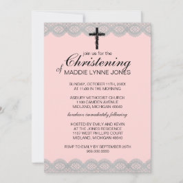 Lacy Christening, Taufe oder Dedication-Einladung Einladung