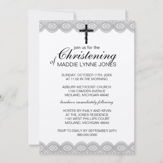 Lacy Christening, Taufe oder Dedication-Einladung Einladung (Vorderseite)