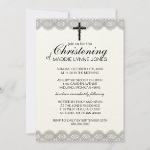 Lacy Christening, Taufe oder Dedication-Einladung Einladung