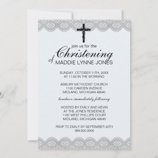 Lacy Christening, Taufe oder Dedication-Einladung Einladung (Vorderseite)