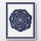 Lacy Crochet Look Doily Hand Drawing Blume Doodle Fotoplatte (Vorderseite)