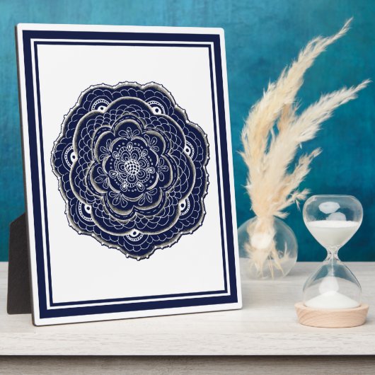 Lacy Crochet Look Doily Hand Drawing Blume Doodle Fotoplatte (Seite)
