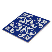 Lacy cutwork - weiß über lapblau fliese (Seite)