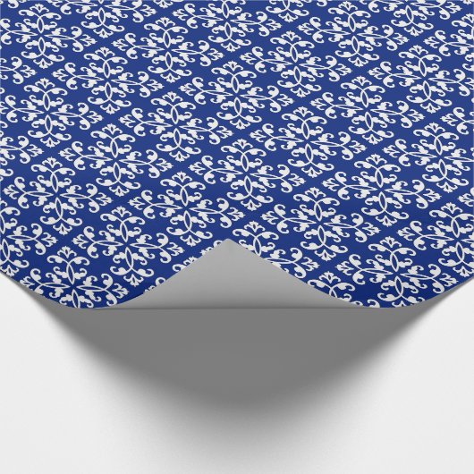 Lacy cutwork - weiß über lapblau geschenkpapier (Ecke)