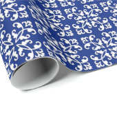 Lacy cutwork - weiß über lapblau geschenkpapier (Rolleneckpunkt)