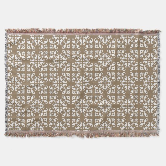 Lacy cutwork - weiß über taubbraun decke (Vorderseite)