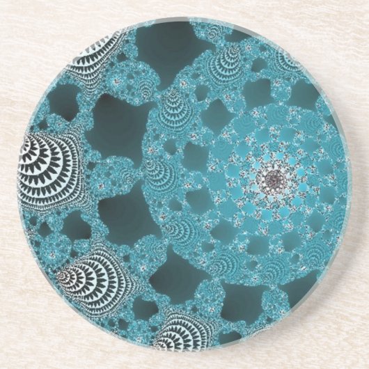 Lacy Doily in Blue Getränkeuntersetzer (Vorne)