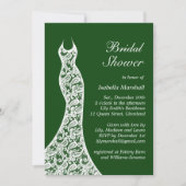 Lacy Emerald Green Bridal Dusche Einladung (Vorderseite)