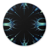 Lacy Fraktal Black and Blue Face Knob Keramikknauf (Vorderseite)
