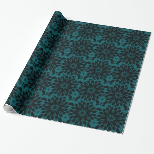 Lacy gepunkteter Leopard-Türkis-aquamarines Geschenkpapier (Ungerollt)