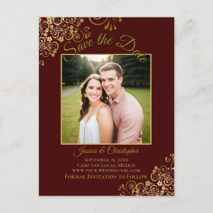 Lacy Gold auf Auburn Wedding Save the Date Foto Ankündigungspostkarte