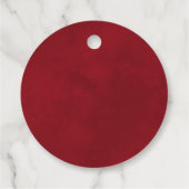 Lacy Gold Border Elegante Crimson Red Wedding Geschenkanhänger (Rückseite)