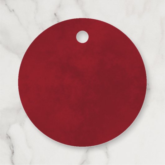 Lacy Gold Border Elegante Crimson Red Wedding Geschenkanhänger (Rückseite)