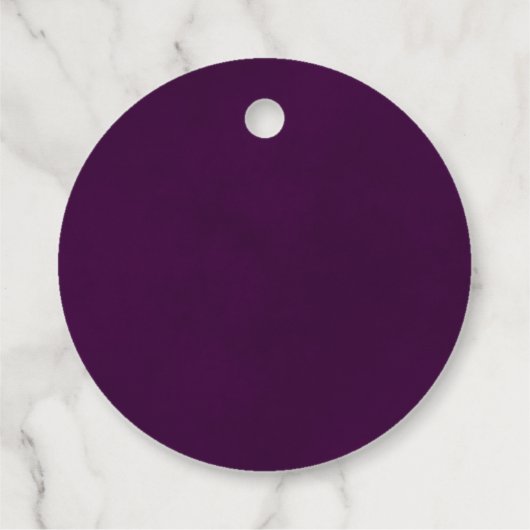 Lacy Gold Border Elegante Plum Lila Hochzeit Geschenkanhänger (Rückseite)