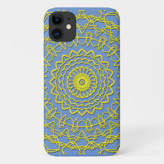 Lacy Gold Circle Design auf Cornblume blau Case-Mate iPhone Hülle