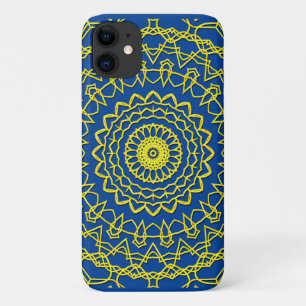 Lacy Gold Circle Design auf dunkelblau Case-Mate iPhone Hülle